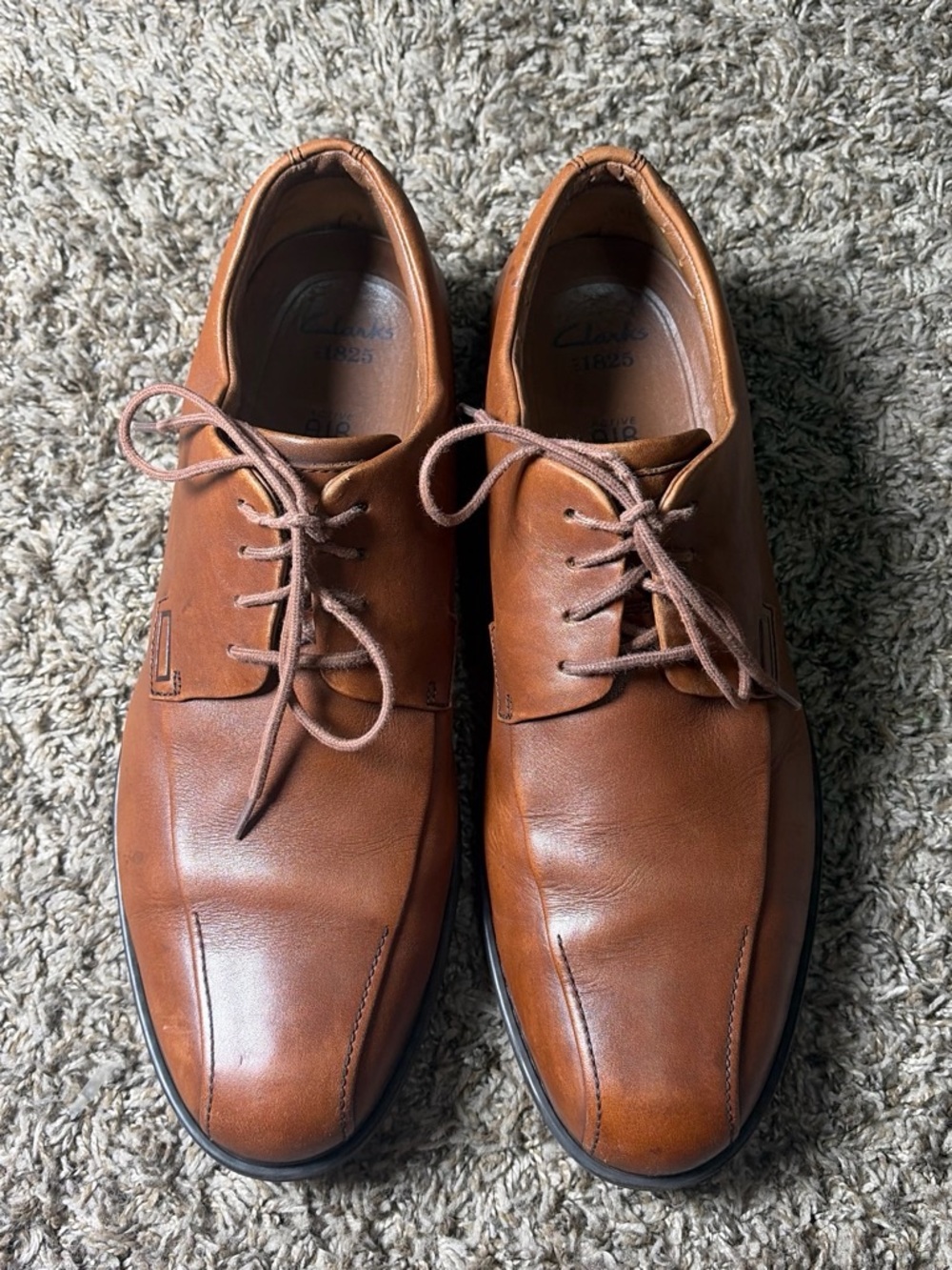 Clarks 1825 Active Air Vent Men’s Brown Leather Oxford Dress Shoes Lace Up 13M